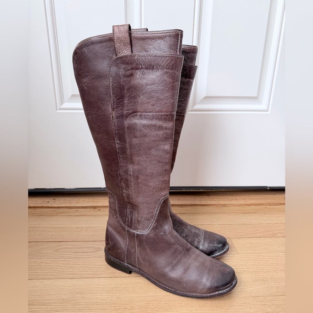 Frye Paige Tall Riding‎ 77534 real leather Boots Women's Size 8.5 brown